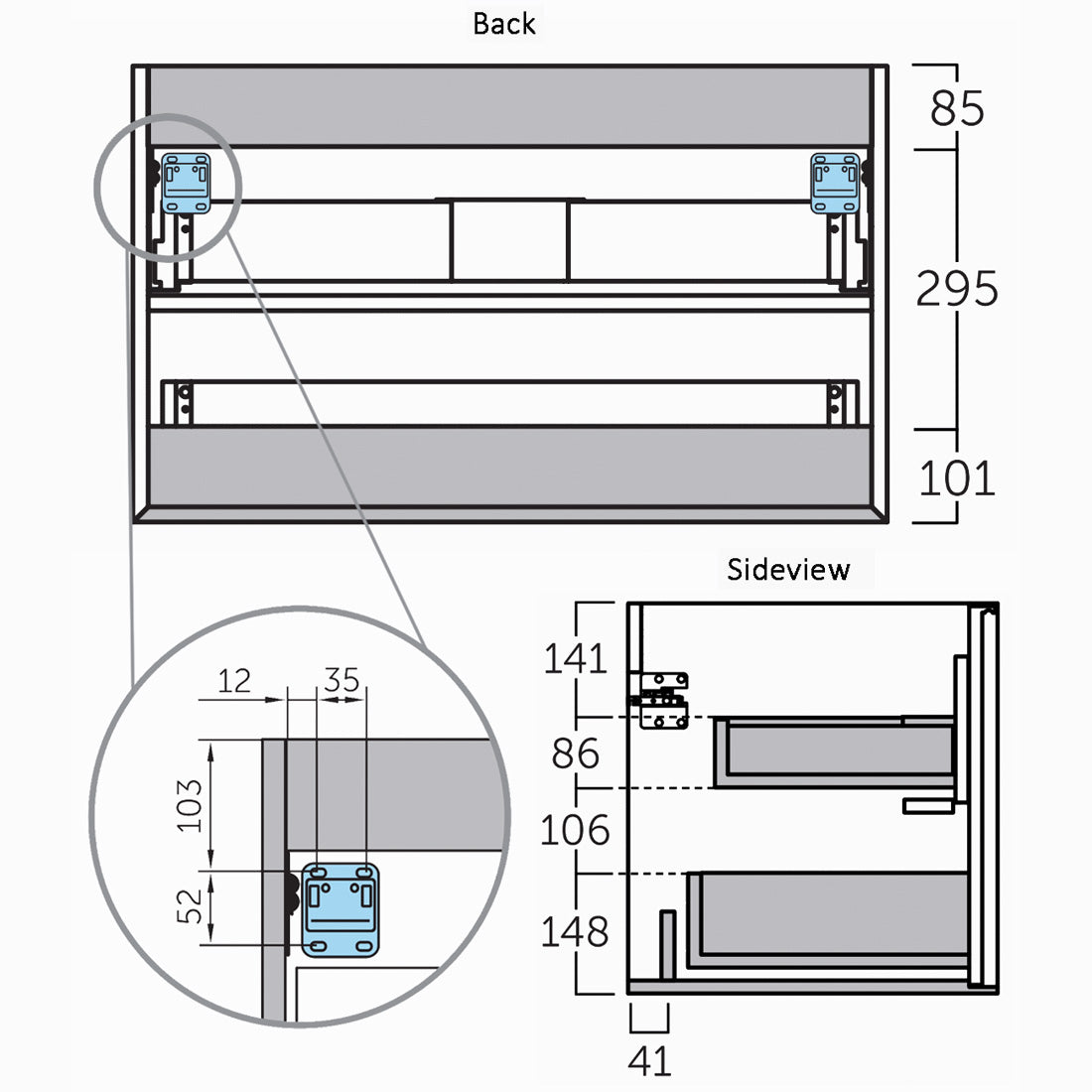 Kommod 80 cm Tenfors Rosendal Vit Matt