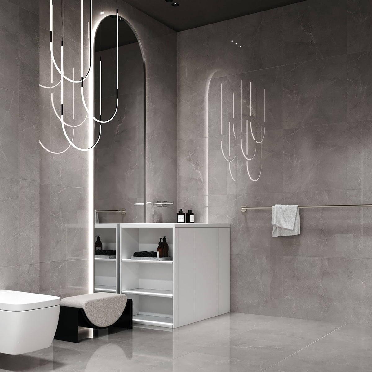 Paketpris! 5.76 m² Klinker Belizza Smoke Marmor Blank 60x60 (199:-/m²)