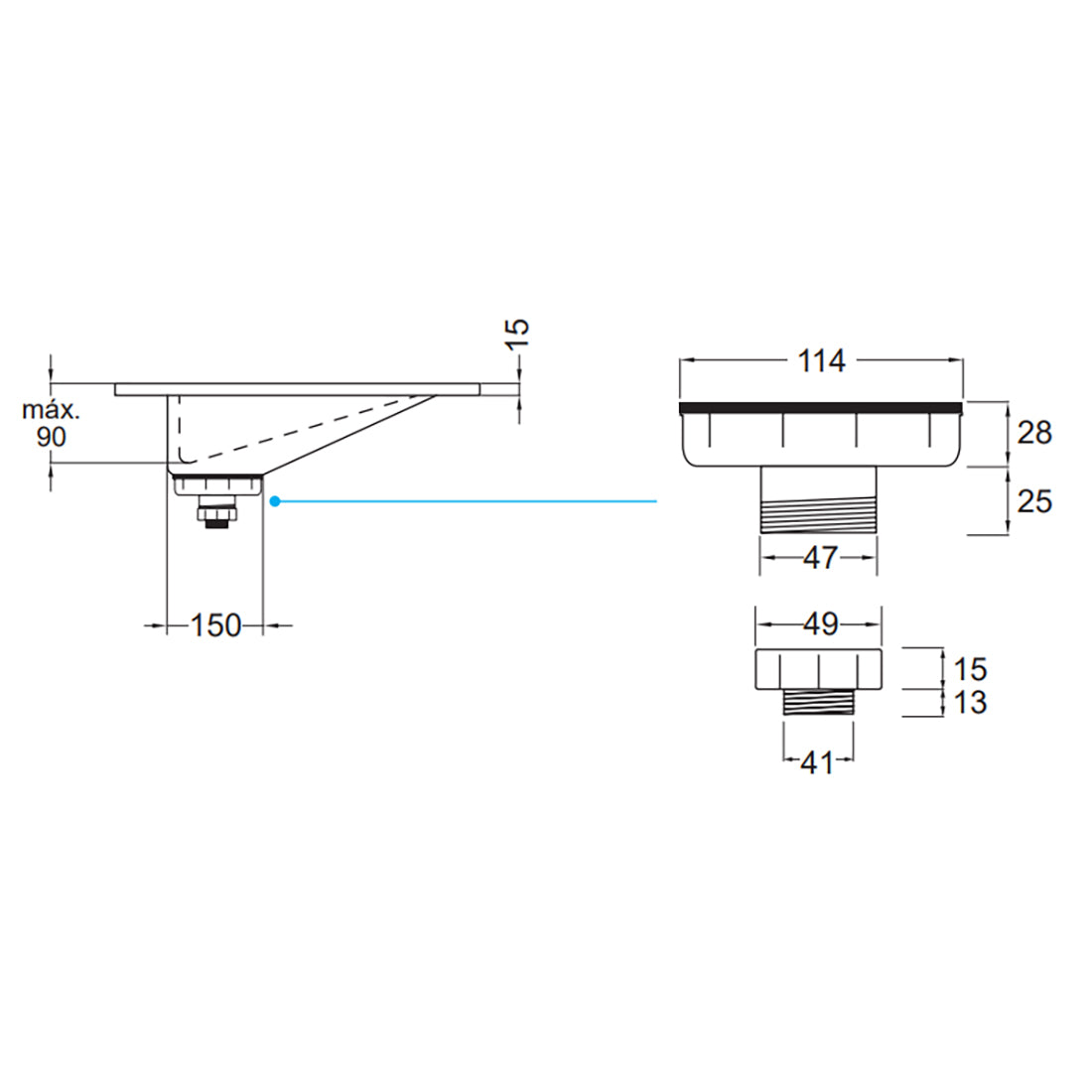 Tvättställ Solid Surface Tenfors Flow 60 cm Vit Matt
