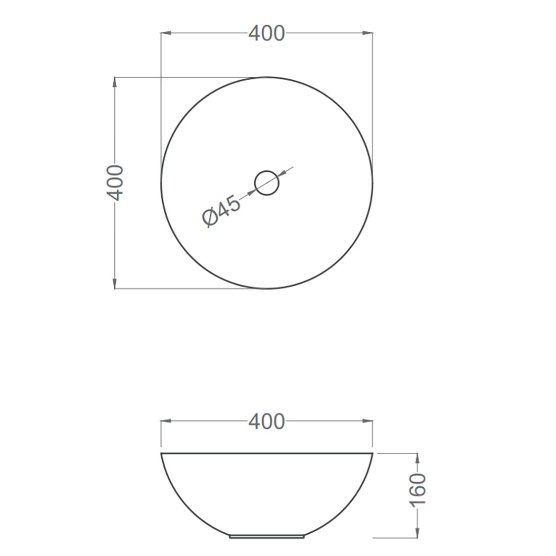 Fristående Tvättställ Tenfors Otto Ø40 cm Vit Blank