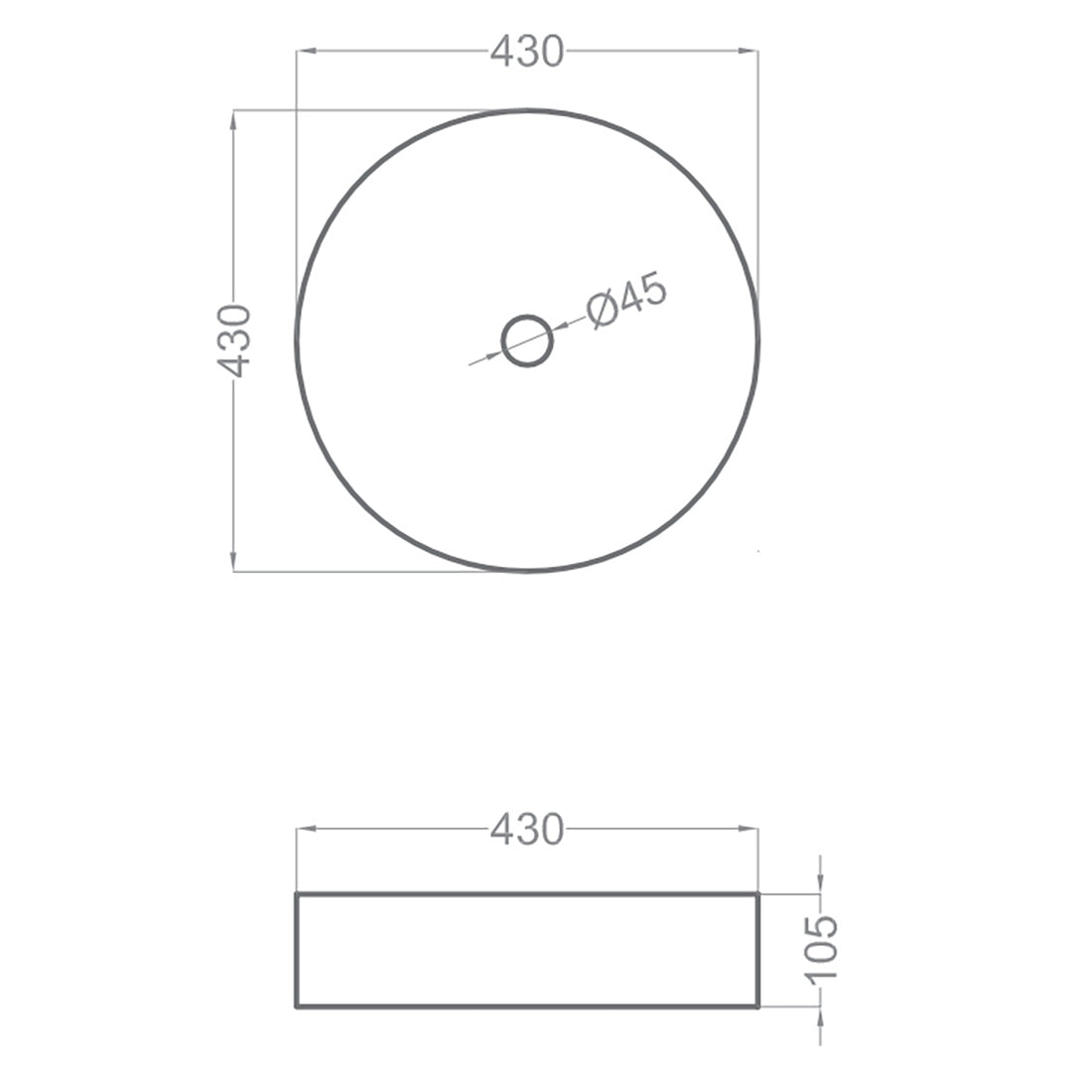 Fristående Tvättställ Tenfors Rotterdam Ø43 cm Vit Blank