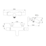 Badkarsblandare Monza med Handdusch Borstad Rosé
