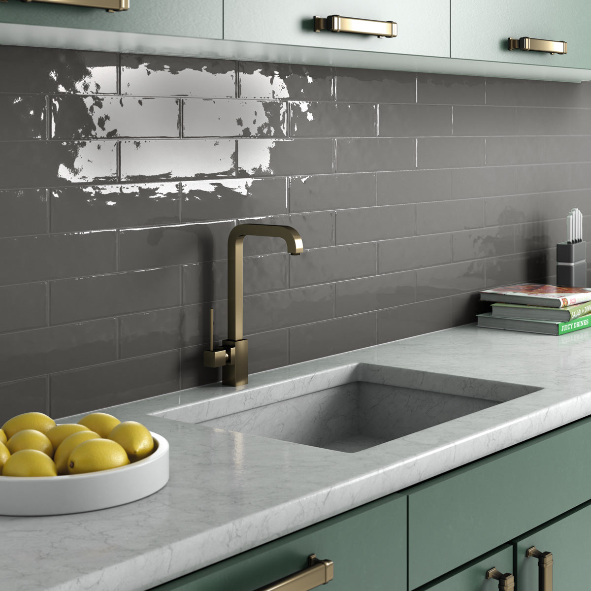 Kakel Casita Dark Grey Blank 7,5x30