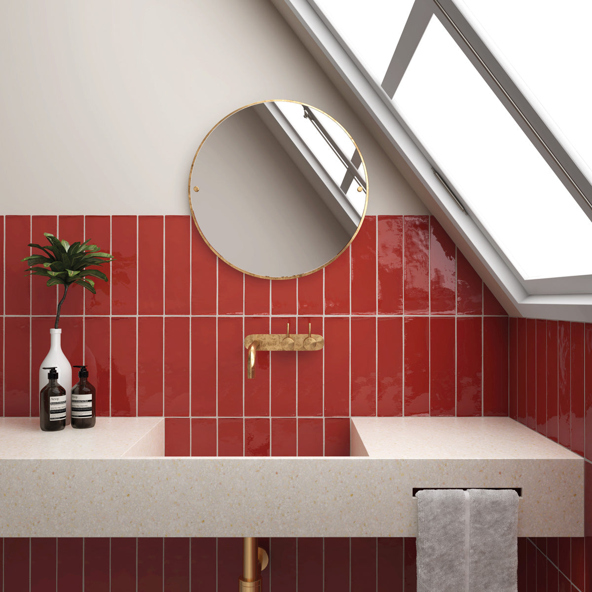 Provbit Kakel Finca Rosso Blank 7,5x30