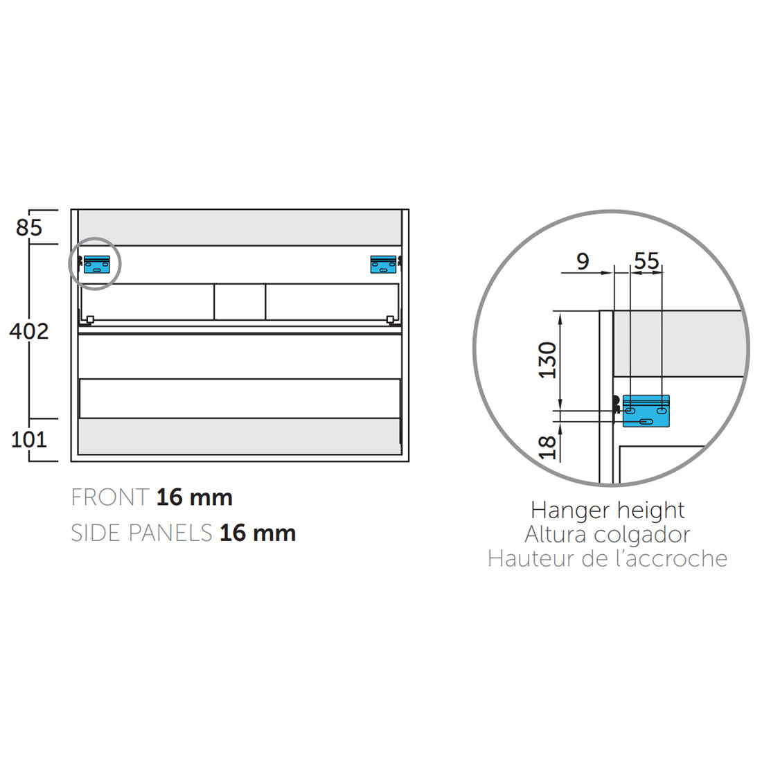 Kommod & Tvättställ 80 cm Tenfors Nordlig Vit Matt