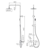 Takduschset Monza Krom Ø200 mm
