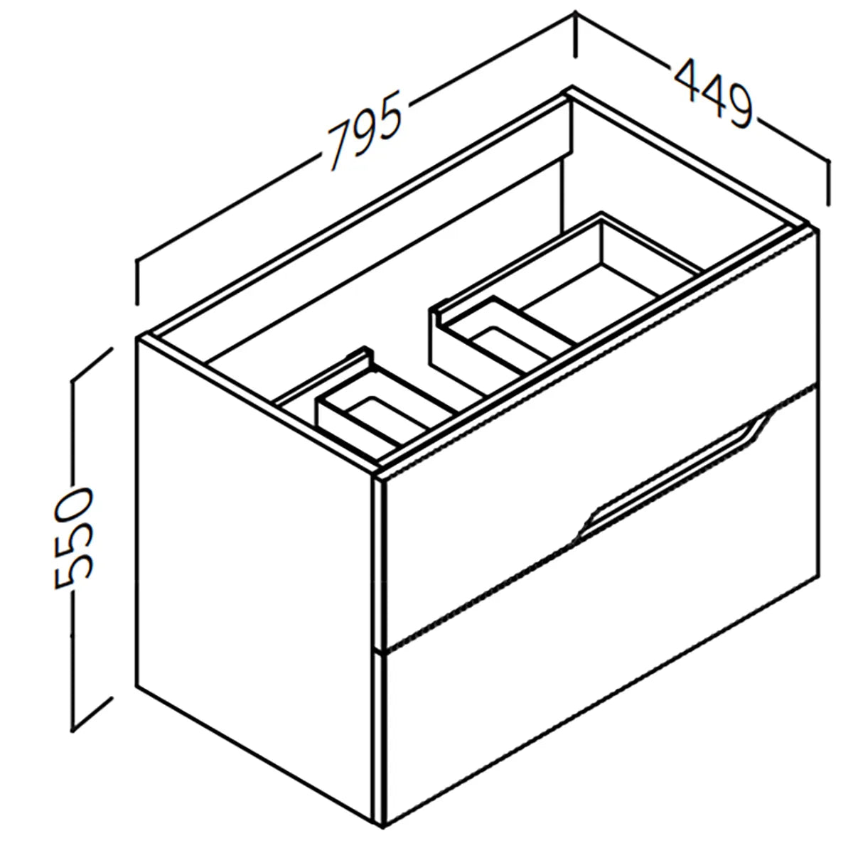 Kommod 80 cm Tenfors Bambu Vit Matt