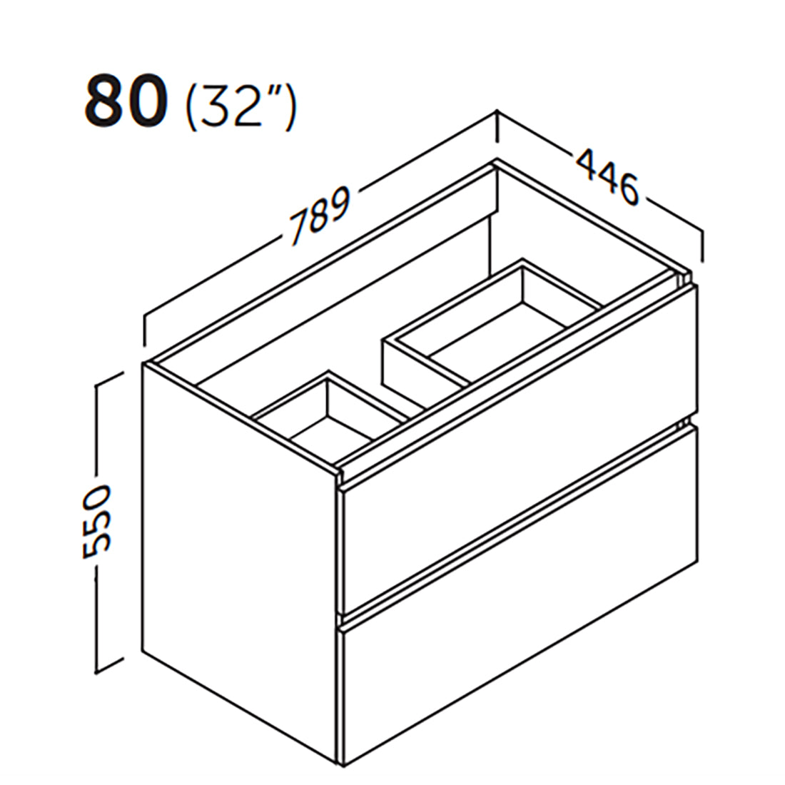 Kommod 80 cm Tenfors Viken Grå Matt