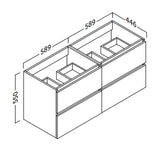 Kommod & Tvättställ 120 cm Tenfors Viken Grå Matt 4 lådor