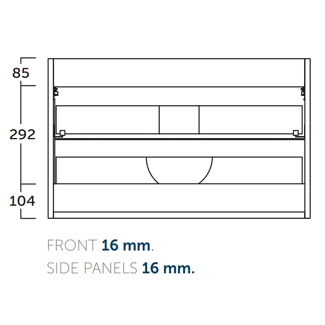 Kommod & Tvättställ 60 cm Tenfors Harmoni Svart Matt