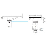 Tvättställ Solid Surface Tenfors Flow 80 cm Svart Matt