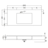 Tvättställ Solid Surface Tenfors Flow 60 cm Vit Matt