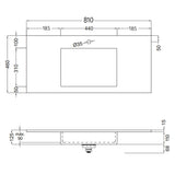 Tvättställ Solid Surface Tenfors Flow 80 cm Vit Matt
