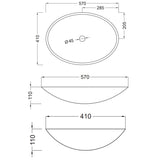Fristående Tvättställ Solid Surface Tenfors Oval 57x41 cm Vit Matt