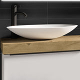 Fristående Tvättställ Solid Surface Tenfors Oval 57x41 cm Vit Matt