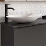 Fristående Tvättställ Solid Surface Tenfors Oval 57x41 cm Vit Matt
