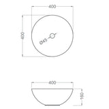 Fristående Tvättställ Tenfors Otto Ø40 cm Vit Blank