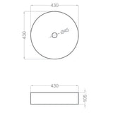 Fristående Tvättställ Tenfors Rotterdam Ø43 cm Vit Blank